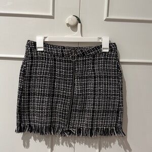 Black and White Tweed Skirt